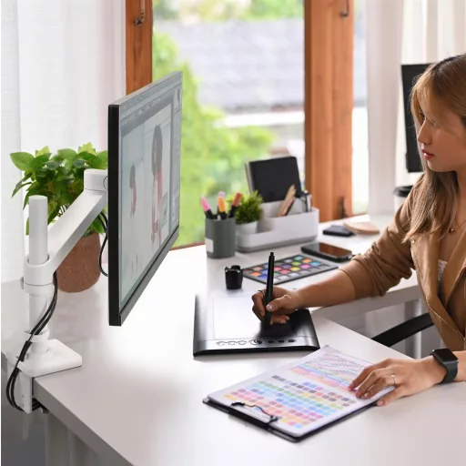 Ergotron NX Series NX MONITOR ARM WHITE 86,4 cm (34") Asztali Fekete, Fehér