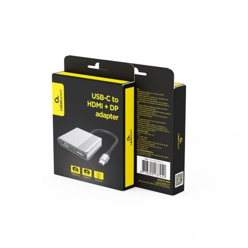 Gembird A-CM-HDMIFDPF-01 USB-C to HDMI + DP adapter, 4K 60Hz, black