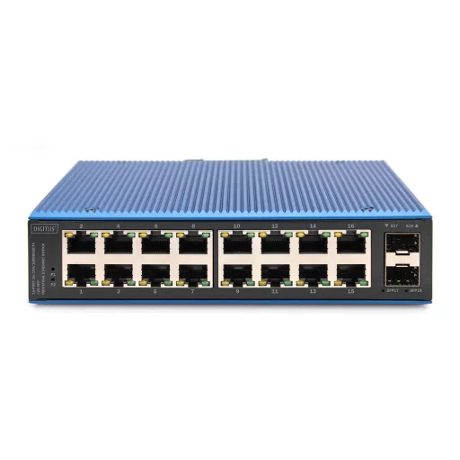 Digitus DN-651138 hálózati kapcsoló Beállítást nem igénylő (unmanaged) Gigabit Ethernet (10/100/1000) Fekete, Kék