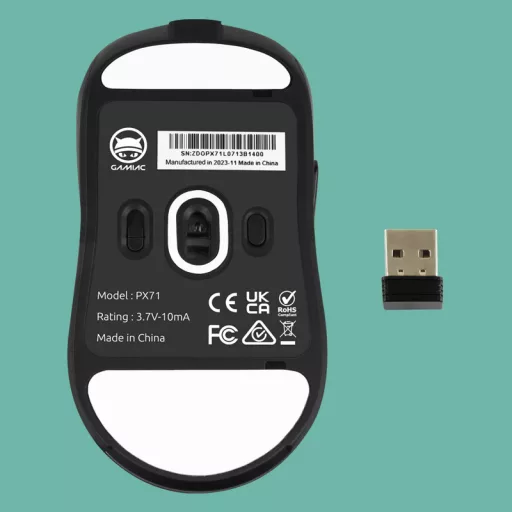 GAMIAC PX71 egér Játék Kétkezes RF Wireless + USB Type-A Optikai 16000 DPI