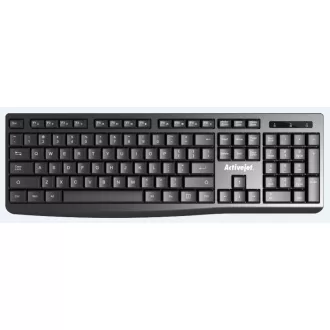   Activejet K-3803S billentyűzet Univerzális USB QWERTY Nemzetközi amerikai Fekete