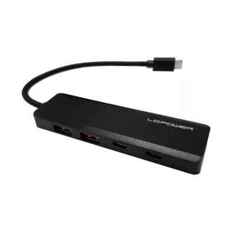   LC-Power LC-HUB-U3-4-C hálózati csatlakozó USB 3.2 Gen 2 (3.1 Gen 2) Type-A 10000 Mbit/s Fekete