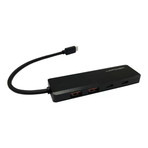 LC-Power LC-HUB-U3-4-C hálózati csatlakozó USB 3.2 Gen 2 (3.1 Gen 2) Type-A 10000 Mbit/s Fekete