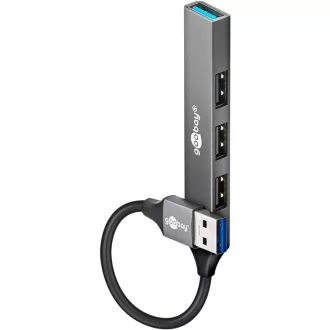   Goobay 74456 hálózati csatlakozó USB 3.2 Gen 1 (3.1 Gen 1) Type-A 5000 Mbit/s Világosszürke