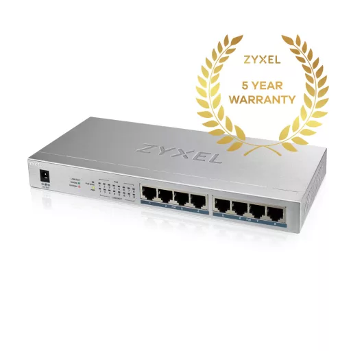 Zyxel GS1008HP Beállítást nem igénylő (unmanaged) Gigabit Ethernet (10/100/1000) Ethernet-áramellátás (PoE) támogatása Szürke