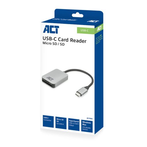 ACT AC7056 kártyaolvasó USB 3.2 Gen 1 (3.1 Gen 1) Type-C Szürke