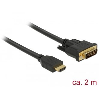   DeLOCK 85654 video átalakító kábel 2 M HDMI A-típus (Standard) DVI Fekete