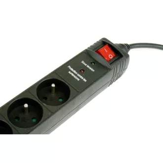  Gembird SPF5-C-5 túlfeszültségvédő Fekete 5 AC kimenet(ek) 250 V 1,5 M