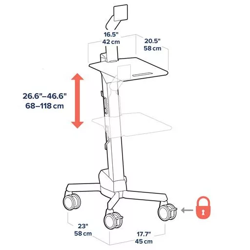 Ergotron Neo-Flex LCD Cart Szürke Lapos panel Gurulós multimédia állvány/kocsi