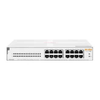   HPE Aruba Networking Aruba Instant On 1430 16G Class4 PoE 124W Beállítást nem igénylő (unmanaged) L2 Gigabit Ethernet (10/100/1000) Ethernet-áramellátás (PoE) támogatása 1U Fehér