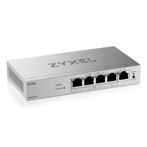Zyxel GS1200-5HPV3 Vezérelt L2 Gigabit Ethernet (10/100/1000) Ethernet-áramellátás (PoE) támogatása Asztali Szürke
