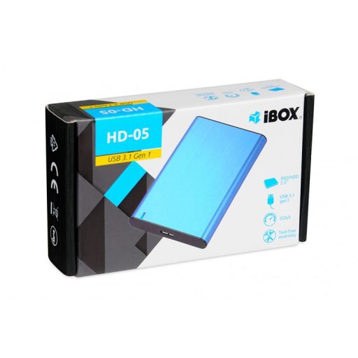 iBox HD-05 HDD/SSD ház Kék 2.5"