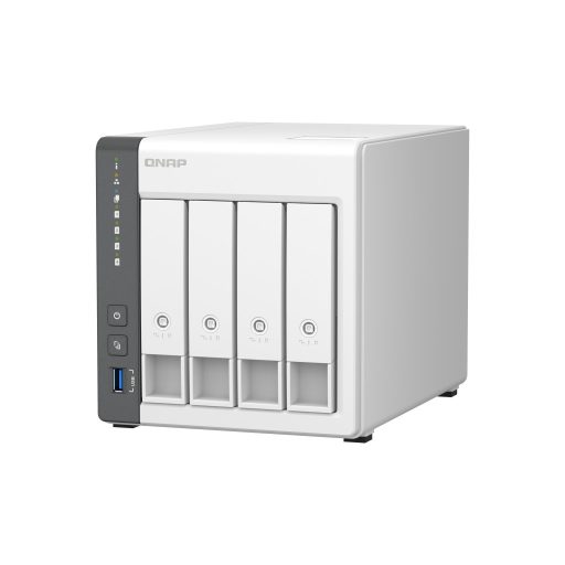 QNAP TS-433 NAS Tower Kar Cortex-A55 4 GB 0 TB QNAP QTS Fehér