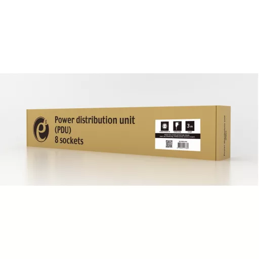 Gembird EG-PDU-014 áramelosztó egység (PDU) 8 AC kimenet(ek) 1U Fekete