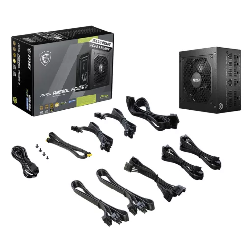 MSI MAG A850GL PCIE5 II 850 W 20+4 pin ATX ATX Fekete