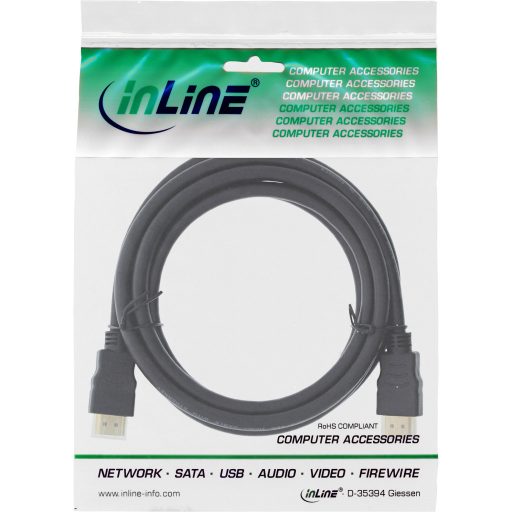 InLine 17555P HDMI kábel 0,5 M HDMI A-típus (Standard) Fekete