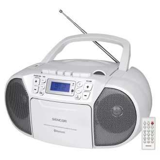   Sencor SPT 3907 W hordozható sztereó rendszer Digitális 4 W FM Fehér MP3-lejátszás