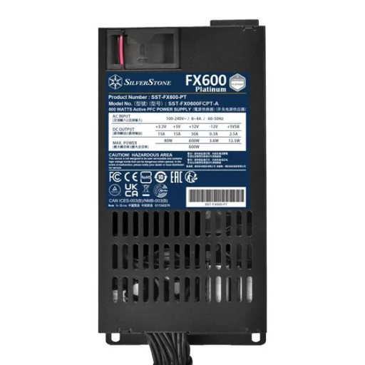 Silverstone FX600 Platinum 600 W 20+4 pin ATX Flex ATX Fekete