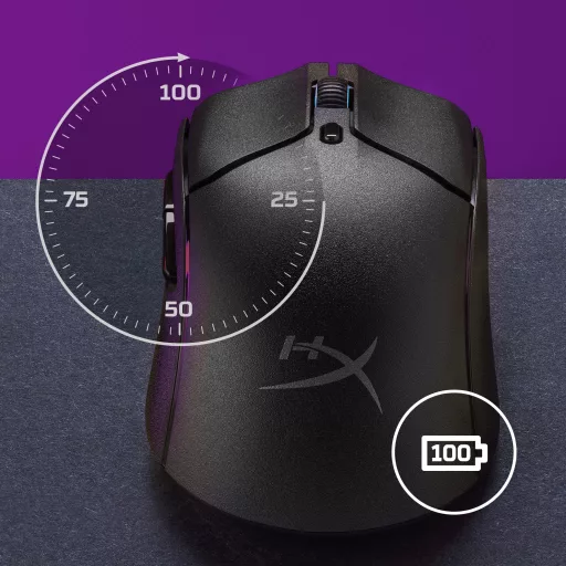 HyperX Pulsefire Haste 2 Wireless Black Gaming Mouse egér Játék Kétkezes RF vezeték nélküli + Bluetooth 26000 DPI
