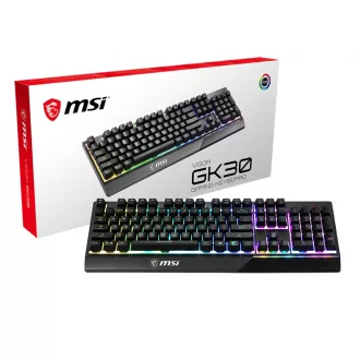   MSI Vigor GK30 billentyűzet Játék USB QWERTY Nemzetközi amerikai Fekete