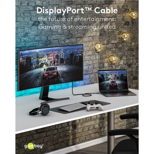 Goobay 75680 DisplayPort kábel 2 M Fekete