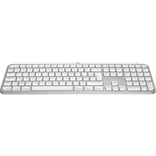 Logitech Master MX Keys S for Mac billentyűzet Irodai RF vezeték nélküli + Bluetooth AZERTY Francia Alumínium, Fehér