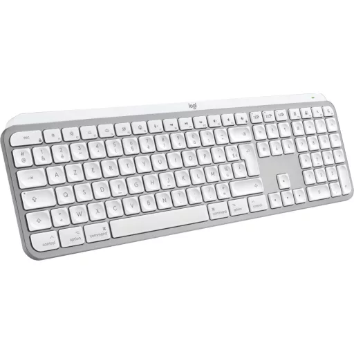 Logitech Master MX Keys S for Mac billentyűzet Irodai RF vezeték nélküli + Bluetooth AZERTY Francia Alumínium, Fehér