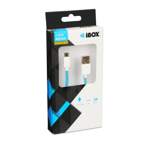 iBox IKUMD3A USB kábel USB 2.0 1 M USB A Micro-USB B Kék
