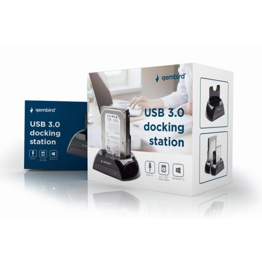 Gembird HD32-U3S-2 dokkoló állomás tárolóegységhez Fekete