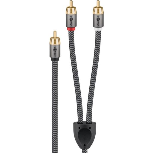 Goobay 65302 audio kábel 5 M 2 x RCA RCA Fekete, Ezüst
