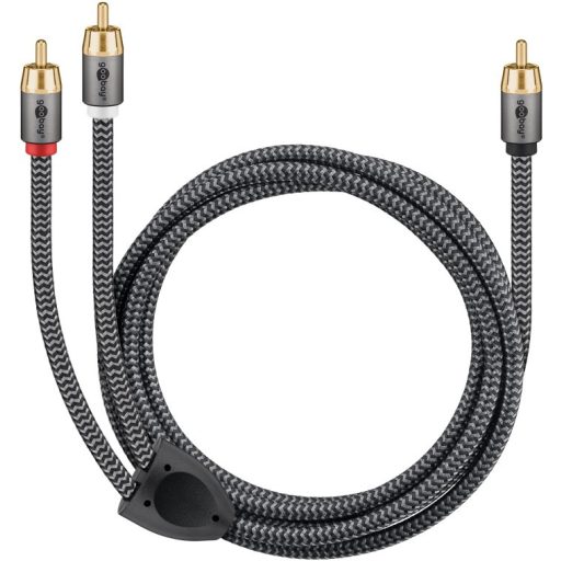 Goobay 65302 audio kábel 5 M 2 x RCA RCA Fekete, Ezüst