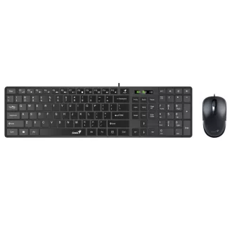   Genius Computer Technology SlimStar C126 billentyűzet Egér mellékelve Otthoni USB QWERTY Magyar Fekete