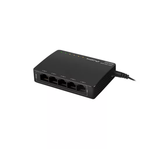 Lanberg DSP3-1005-60W hálózati kapcsoló Beállítást nem igénylő (unmanaged) Gigabit Ethernet (10/100/1000) Ethernet-áramellátás (PoE) támogatása Fekete