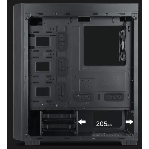 Gembird Fornax K500 Midi Tower Fekete