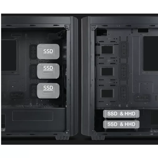 Gembird Fornax K500 Midi Tower Fekete