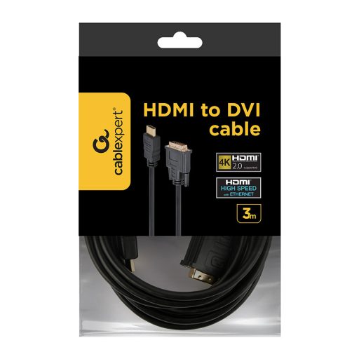 Gembird 3m, HDMI/DVI, M/M DVI-D Fekete