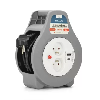   Montis Przedłużacz domowy zwijany z USB 10m MT188 2 AC kimenet(ek)