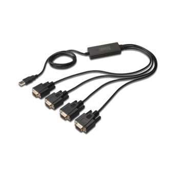 Digitus DA-70159 soros kábel Fekete 1,5 M USB A típus DB-9