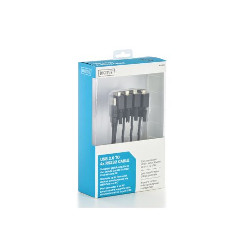 Digitus DA-70159 soros kábel Fekete 1,5 M USB A típus DB-9