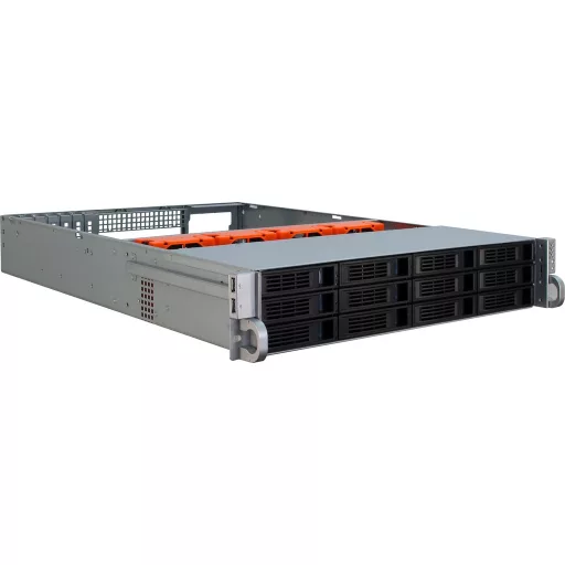 Inter-Tech IPC 2U-2412 Rack Fekete, Ezüst