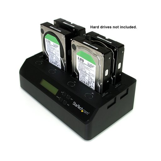 StarTech.com SATDOCK4U3RE duplikátor HDD másoló Fekete 3 másolatok