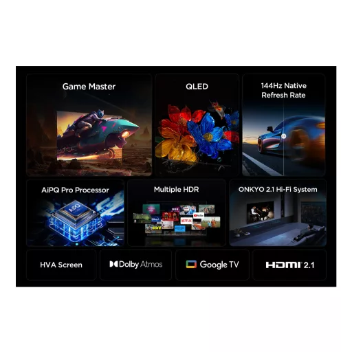 TCL P8K 55P8K televízió 139,7 cm (55") 4K Ultra HD Smart TV Wi-Fi Fémes 350 cd/m²