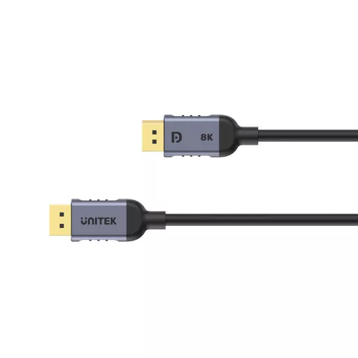 UNITEK C1628GY01-1.5M DisplayPort kábel 1,5 M Fekete, Szürke