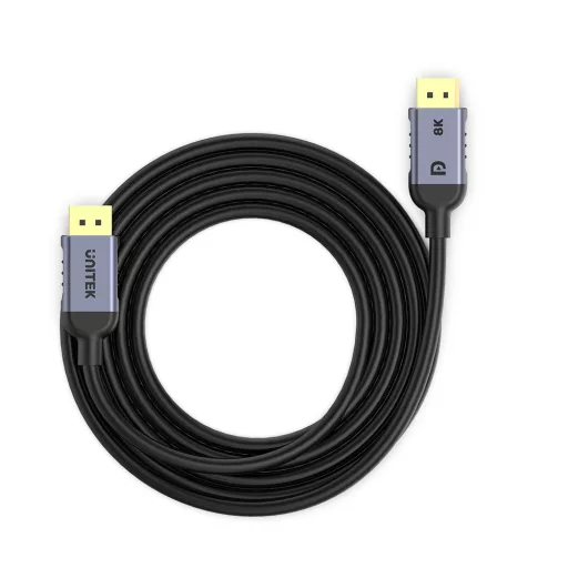 UNITEK C1628GY01-1.5M DisplayPort kábel 1,5 M Fekete, Szürke