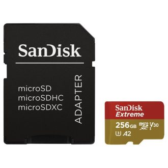   Sandisk 256GB microSDXC Class 10 U3 V30 A2 Extreme + adapterrel