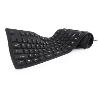 Gembird KB-109F-B billentyűzet USB + PS/2 QWERTY Fekete
