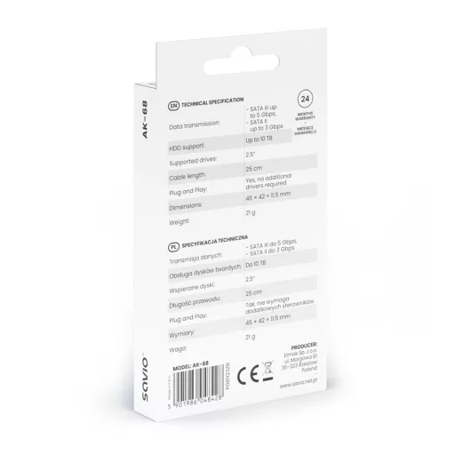 Savio K-68 USB 3.2 Gen 1 (3.1 Gen 1)