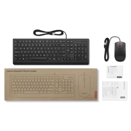Lenovo 4X31R64414 billentyűzet Egér mellékelve Univerzális USB Német Fekete