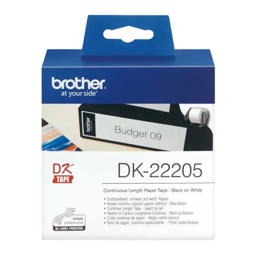 Brother DK-22205 címkéző szalag Fehéren fekete