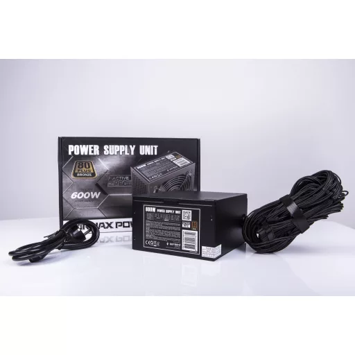 Gembird CCC-PSU80P-BBP-600 600 W 24-pin ATX ATX Fekete